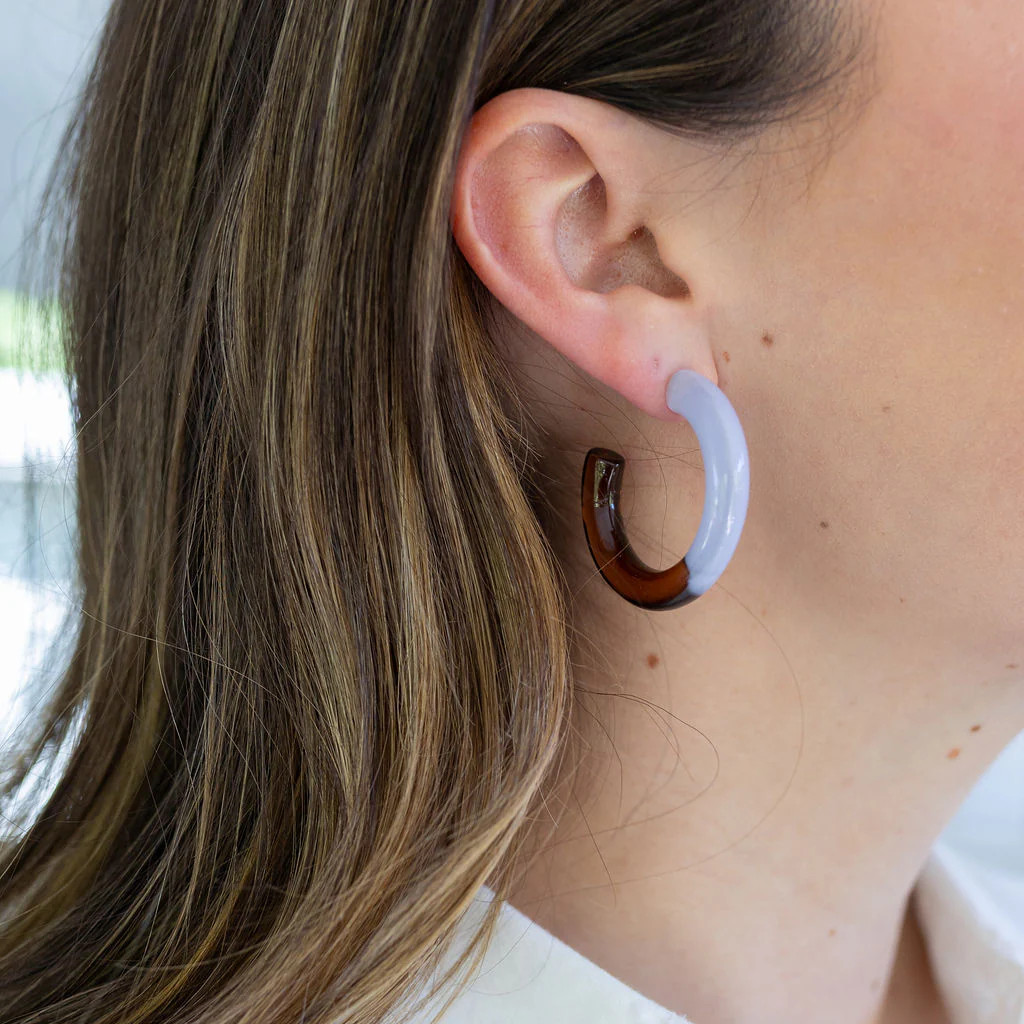 Lavender Mocha Resin Hoops | Erin McDermott Jewelry