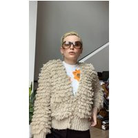 Vtg 80S Shaggy Knit Cardigan | Etsy (US)