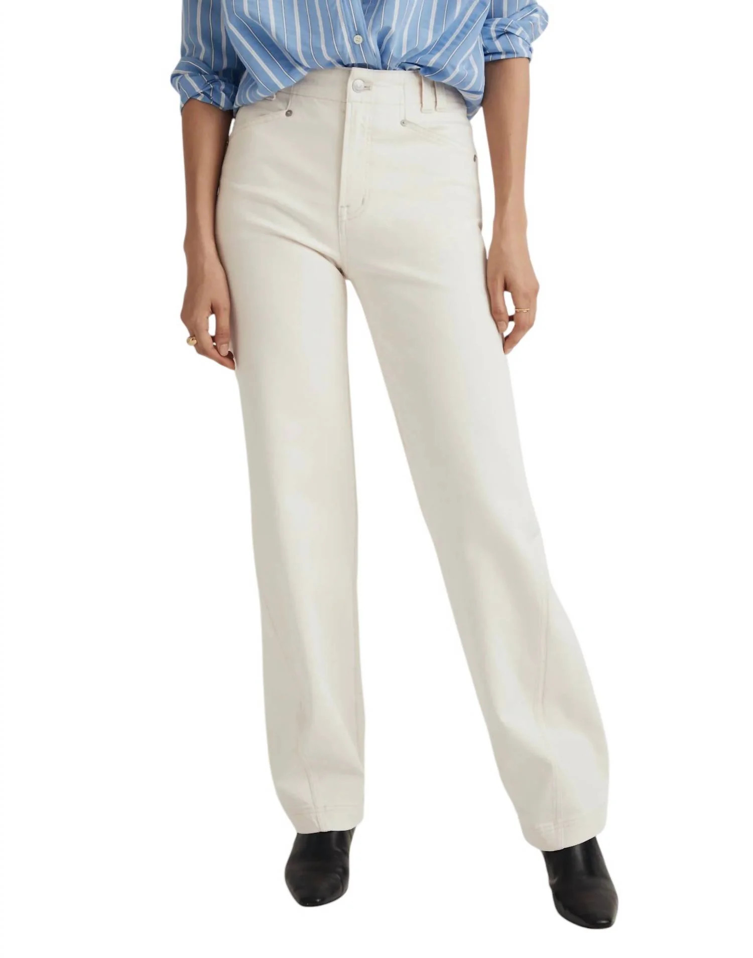 Perfect Vintage Wide-Leg Jean In Ecru | Shop Simon