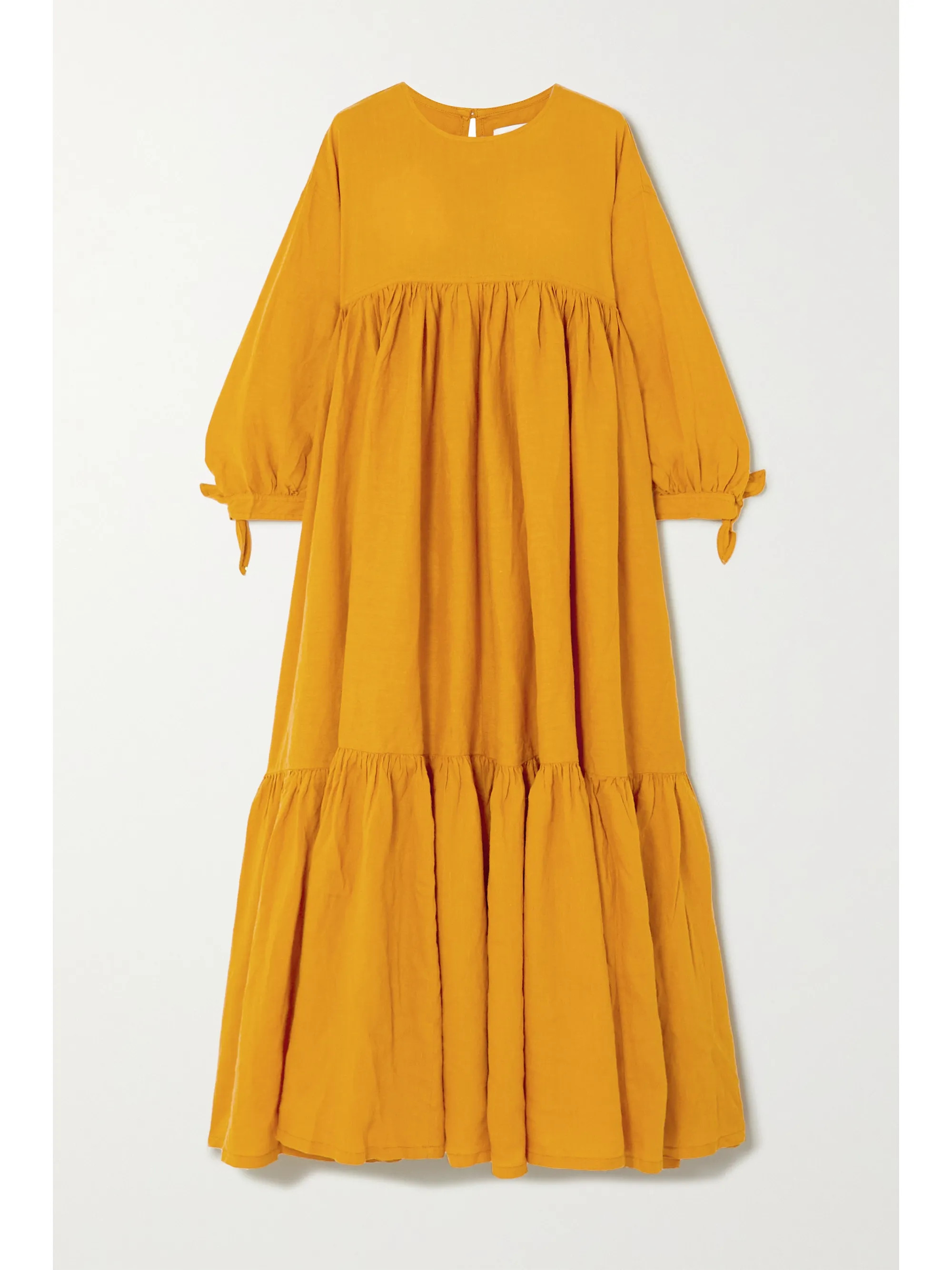 Kendrick gestuftes Midikleid aus Leinen | NET-A-PORTER (UK & EU)