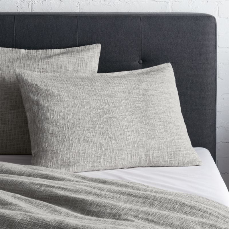 Lindstrom Cotton Grey Standard Sham + Reviews | Crate & Barrel | Crate & Barrel