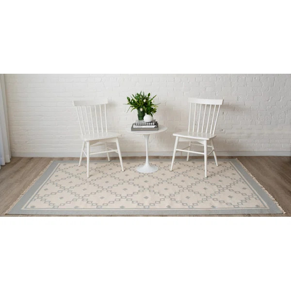 Thompson Handmade Flatweave Wool Gray Rug | Wayfair North America