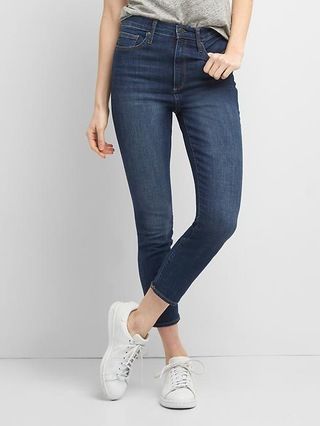 Gap Women Super High Rise True Skinny Crop Jeans Size 24 Regular - Medium indigo | Gap US