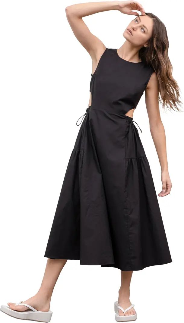 Cutout Drawcord Waist A-Line Dress | Nordstrom