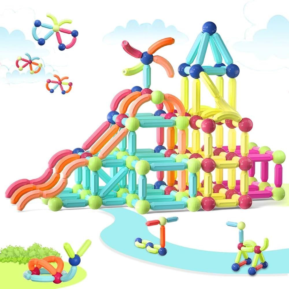 Boys Girls Toys Age 4-5,Little Boy Magnetic Blocks Sticks Tiles Construction Building, Learning E... | Amazon (US)