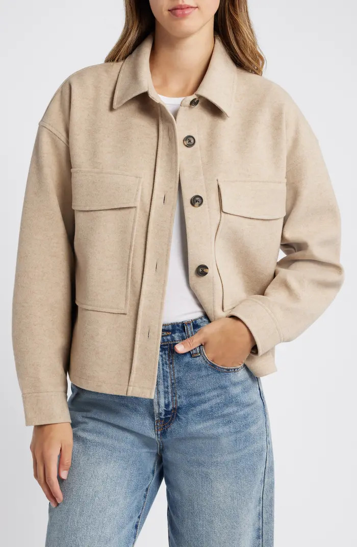 beachlunchlounge Double Face Crop Jacket | Nordstrom | Nordstrom