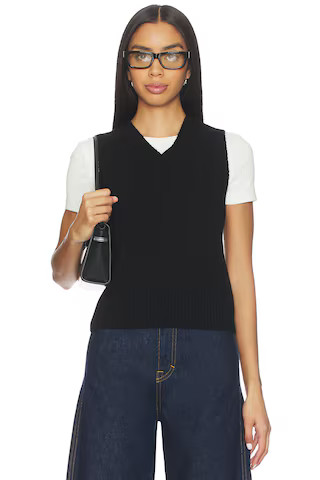 EAVES Sloan Classic Knit Vest in Black from Revolve.com | Revolve Clothing (Global)