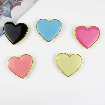 GRIPONG Cute Heart Shape Colorful Gold Enamel Epoxy Expandable Collapsible Mobile Phone Grip Stan... | Amazon (US)