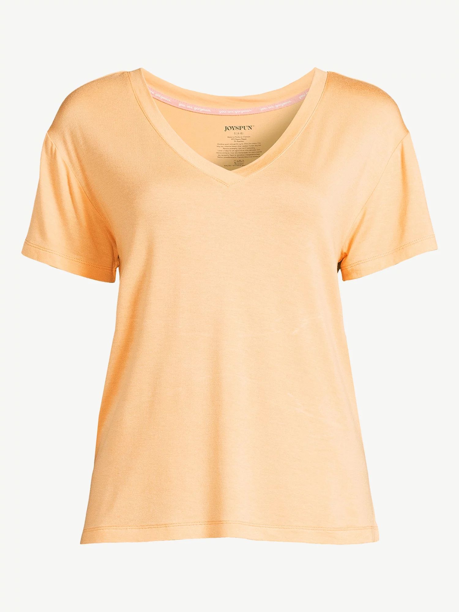 Joyspun Women's V-Neck Sleep T-Shirt, Sizes S to 3X | Walmart (US)
