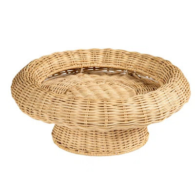 Round Hand-Woven Rattan Pedestal Bowl | Wayfair North America