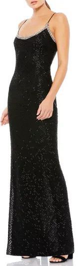 Mac Duggal Lattice Bead Sheath Gown | Nordstrom | Nordstrom
