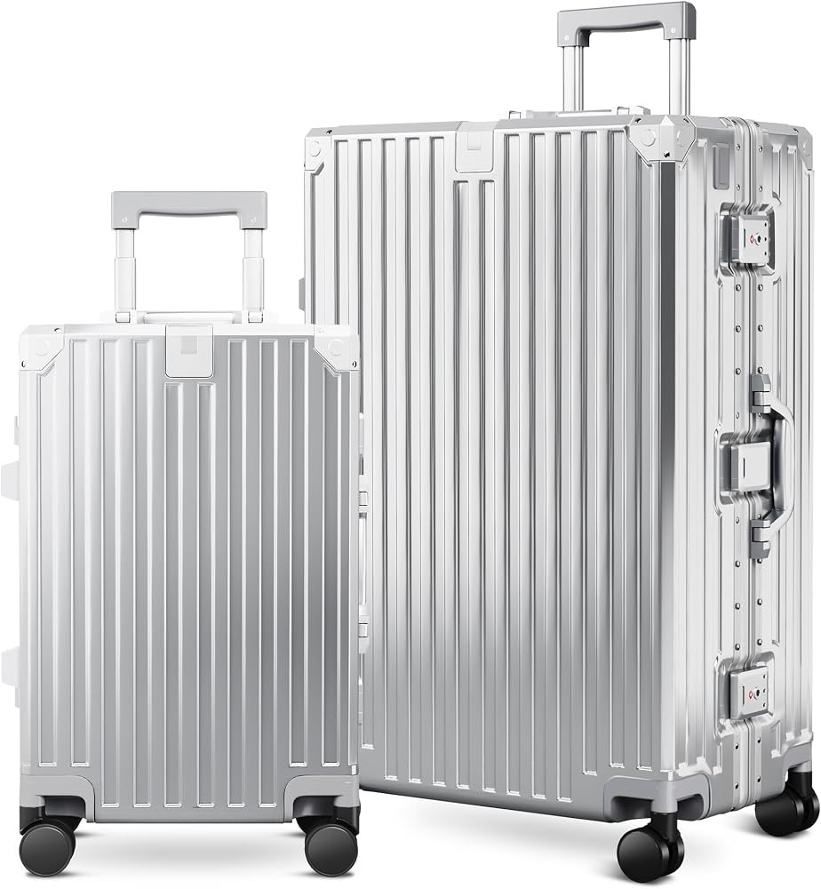ALPHA CAMP 2 Piece Luggage Sets With Dual Layer Aluminum Frame, TSA Locks, 3-Layer PC 20" Carry-o... | Amazon (US)