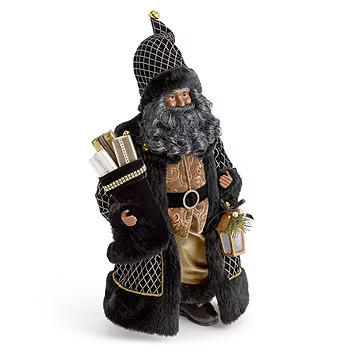North Pole Trading Co. 18in Black Coat African American Christmas Santa Figurine, Color: Black - ... | JCPenney