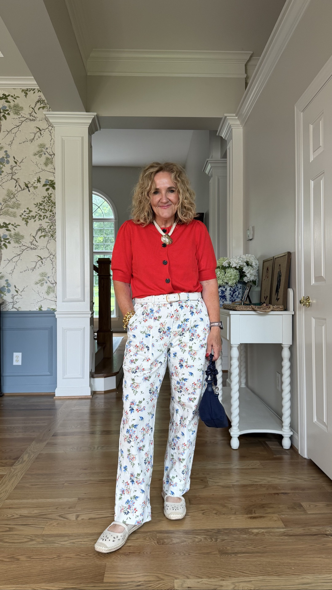 Walmart sweater and jeans! True to size 

Floral jeans 4th of July July 4th outfit

#LTKOver40 #LTKSeasonal #LTKootd