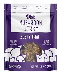 Pan's Mushroom Jerky, Organic, Vegan Snacks, Dried Mushrooms Shitake, Plant based Jerky, Meatless... | Amazon (US)