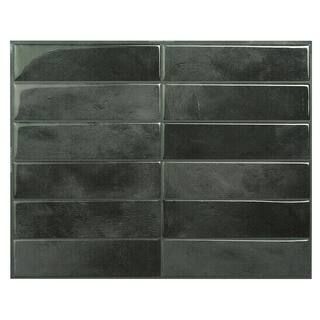 smart tiles Morocco Zaida Black 11.43 in. x 9 in. Vinyl Peel and Stick Tile (2.84 sq. ft./4-Pack)... | The Home Depot