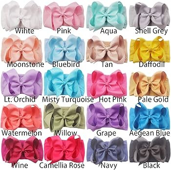 Yxiang 20 Colors 6 Inches Baby Girls Large Big Bows Headbands Elastic Nylon Hairbands Turban Hair... | Amazon (US)