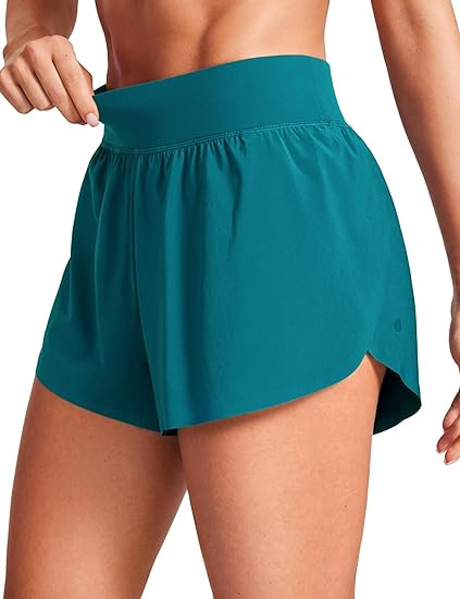 CRZ YOGA High Waisted Split Running Shorts for Women 3" - Comfy Mesh Liner for Workout Athletic G... | Amazon (US)