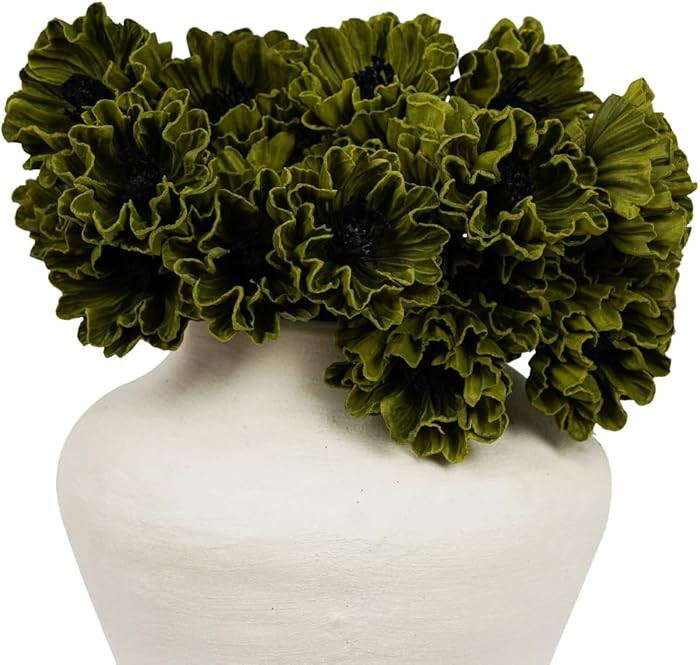 Melorca&Guilla Artificial Flowers,24Pcs 13.5inch Green Poppy Fake Flowers,Real Touch Faux Flowers... | Amazon (US)