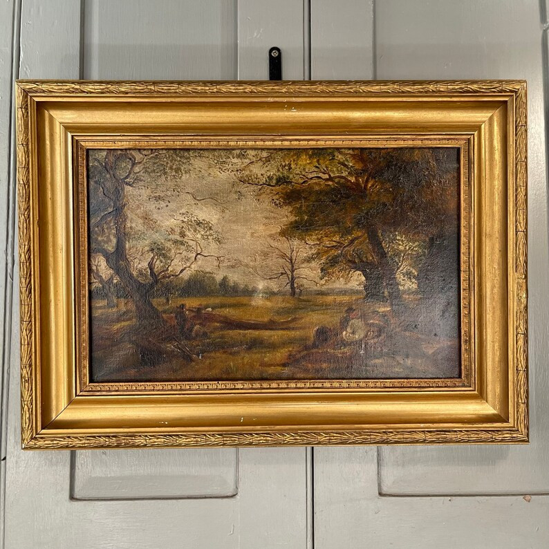 Antique Oil Painting Landscape Painting of Woodland | Etsy | Etsy (US)