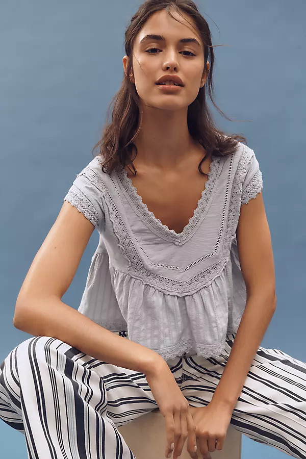 Pilcro Trapeze Popover Top | Anthropologie (US)
