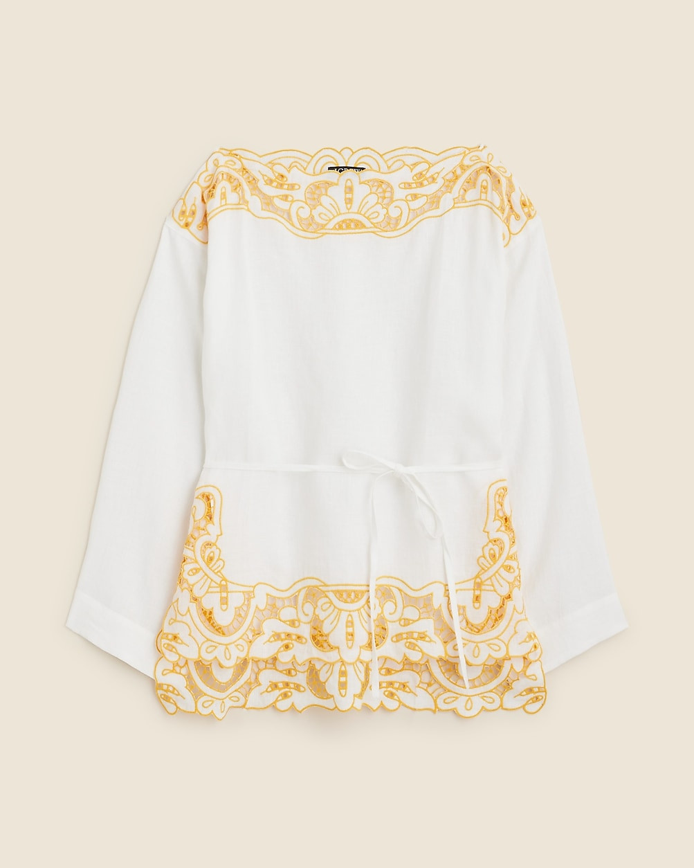 Cutwork tunic top in linen | J. Crew US
