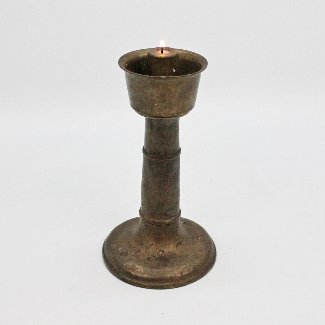 Vintage Bronzed Candle Holder With Spring Fed Feature / 7 3/4" Tall - Etsy | Etsy (US)