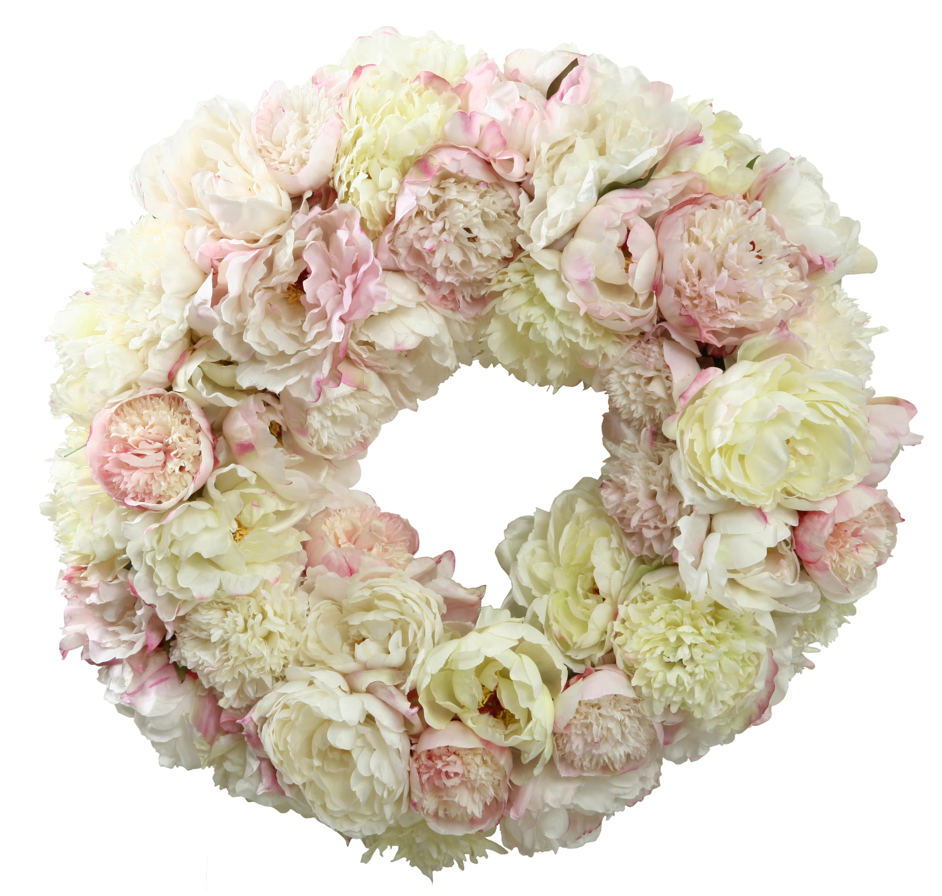 Faux Peony Polyester 24'' Wreath | Wayfair North America