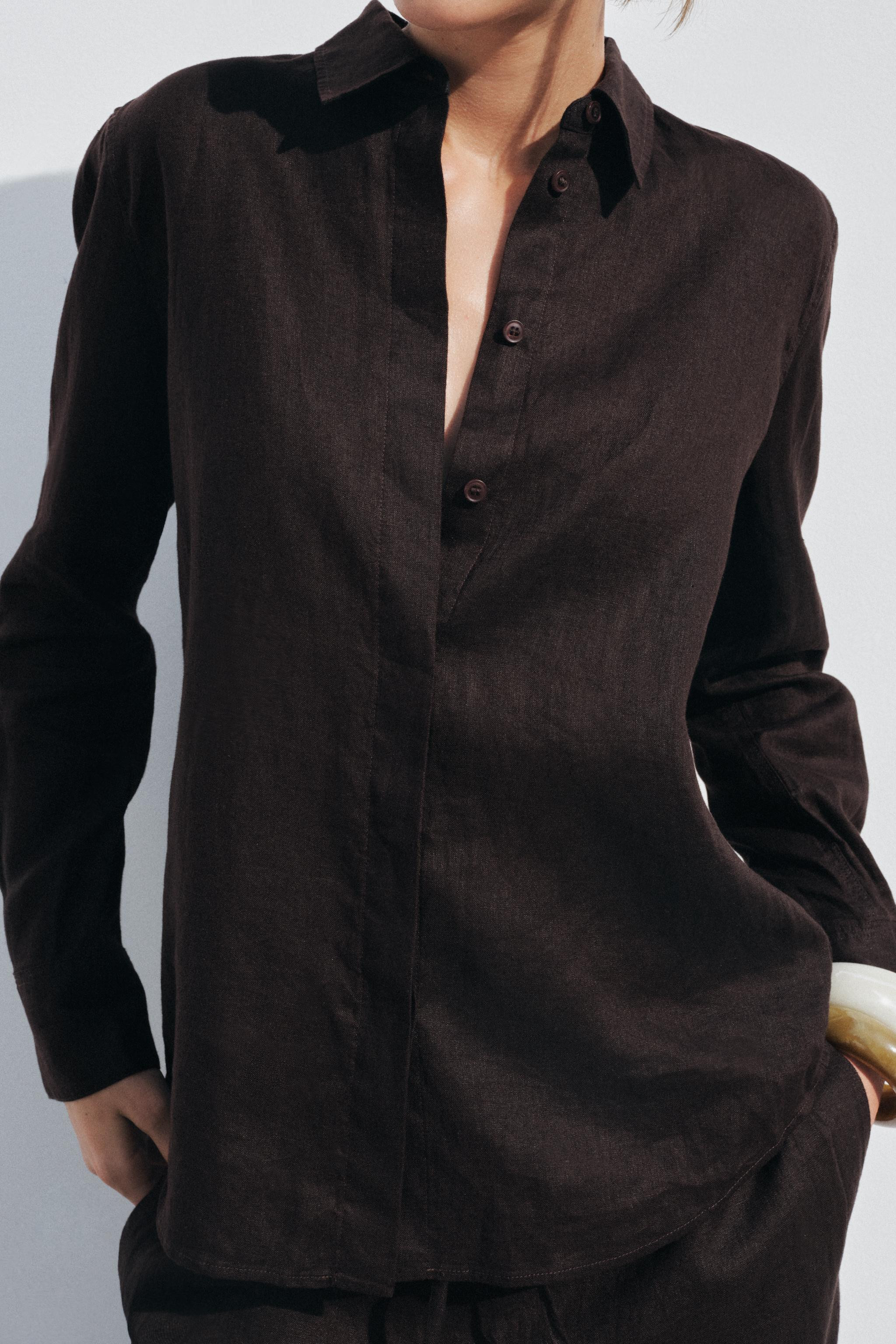100% LINEN SHIRT ZW COLLECTION | Zara US