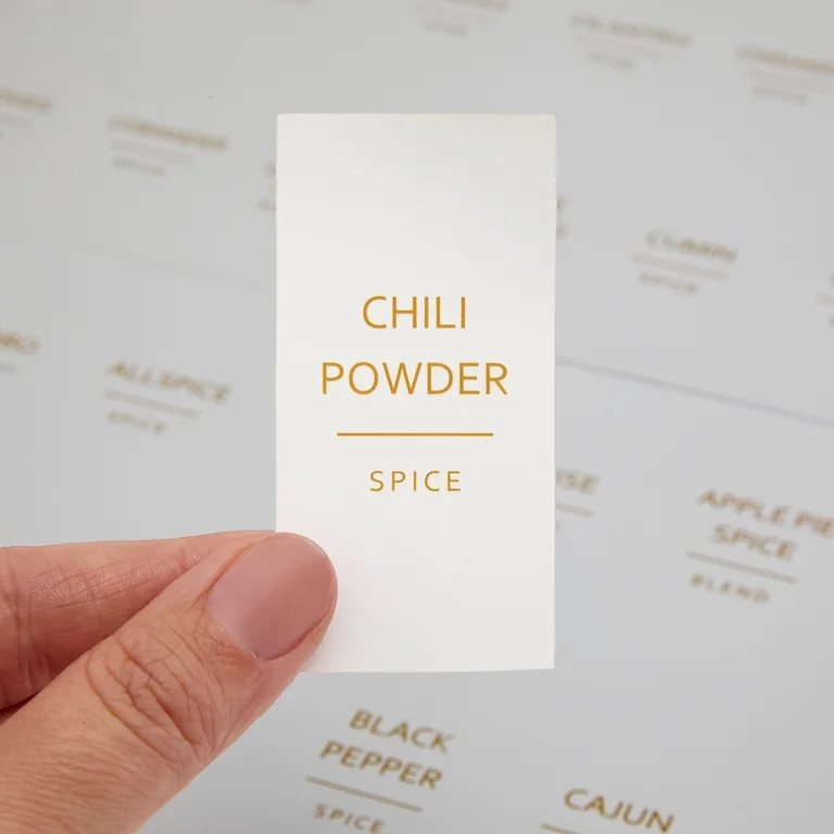 140 Pieces Gold Spice Jar Labels, Minimalist Preprinted All Caps Text on White Stickers for Seaso... | Walmart (US)