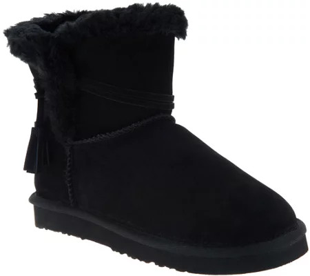 Lamo Water & Stain Resistant Suede Tassel Ankle Boots - Thalia | QVC