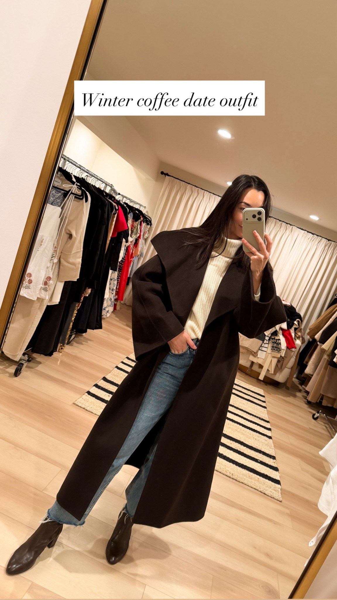 Exact coat linked on my stories available in grey! Boots are Stuart Weitzman last season similar below. Winter outfit, chocolate brown wool coat. 

#LTKstorytime #LTKSeasonal #LTKootd