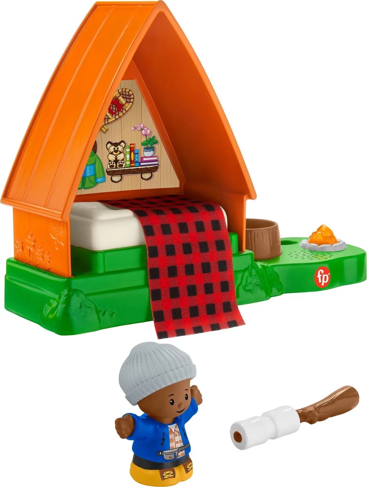 Fisher-Price Little People Cabin Playset with Camp Fire Light and Sounds, 3 Pieces, Toddler Toy | Walmart (US)