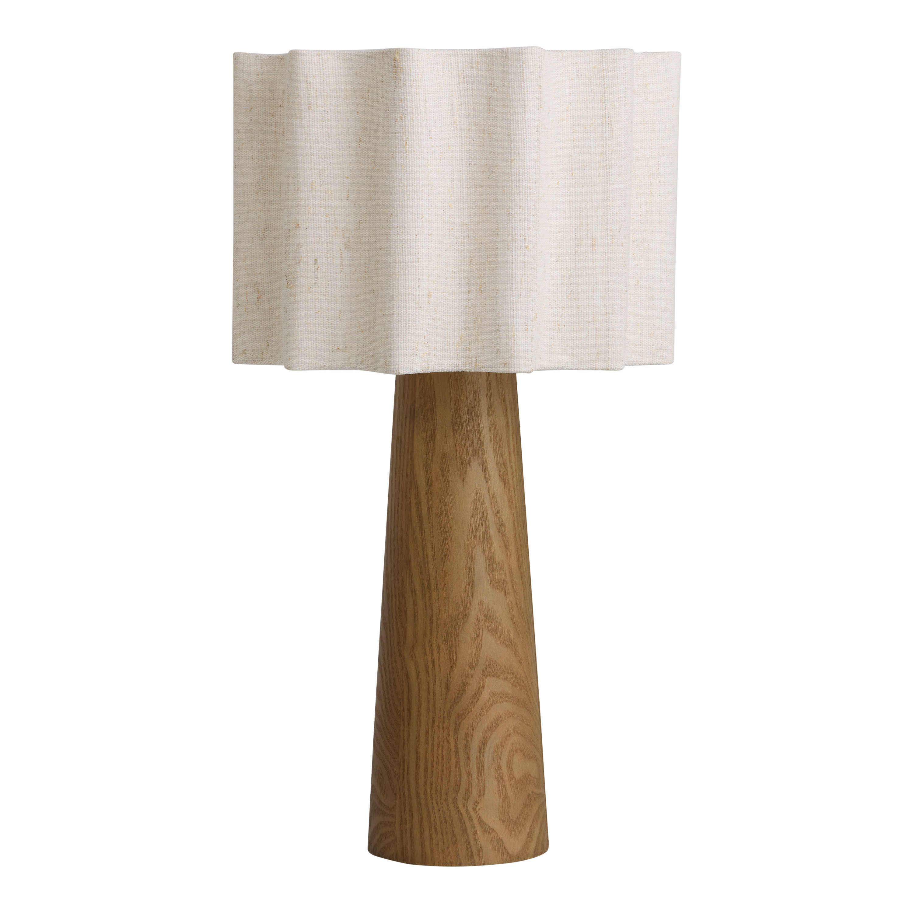 Yarra Faux Wood and Fluted Linen Tapered Table Lamp | World Market