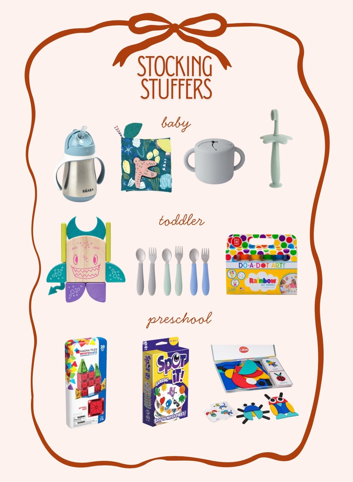 Stocking Stuffer Ideas 🎄
Small, useful, fun items for babies, toddlers, and preschoolers.

#LTKGiftGuide #LTKHoliday #LTKKids