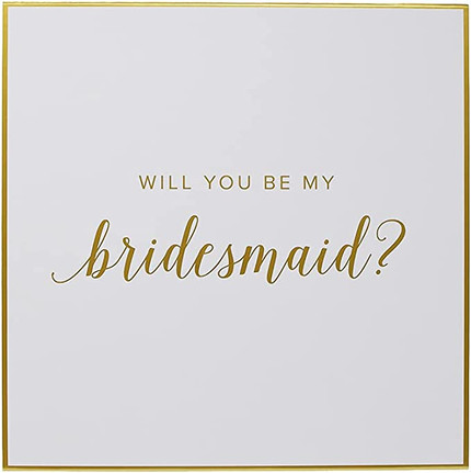 Click for more info about Bridesmaid Proposal Box with Gold Foiled Text – Set of 1 Empty Box