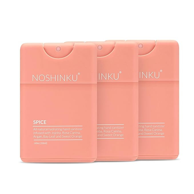 Noshinku Spice (Sweet Orange + Bay Leaf) Refillable Pocket Hand Sanitizer 3-Pack | Organic Antiba... | Amazon (US)