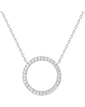 PAVOI 14K Gold Plated Dainty Halo Pendant Necklace | Layering Necklace | Amazon (US)
