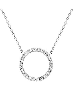 PAVOI 14K Gold Plated Dainty Halo Pendant Necklace | Layering Necklace | Amazon (US)