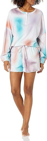 Goodthreads Women's Long  Ruffle Sleepwear Front Drawstring Nightwear | Amazon (US)