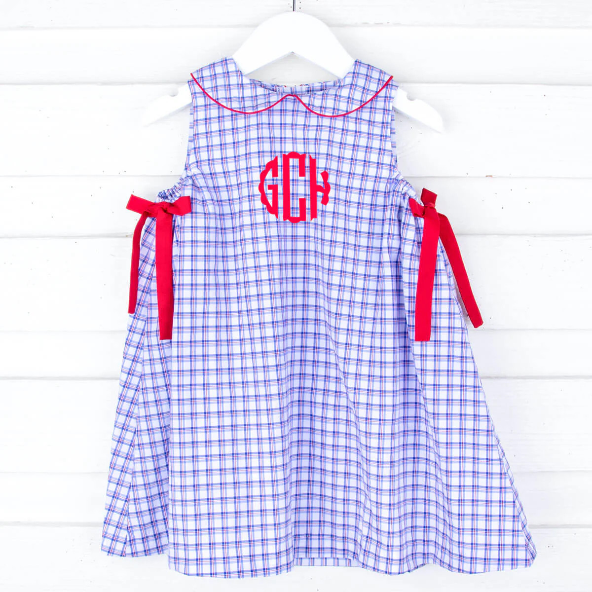 Blue Plaid Collared Side Tie Bow Dress | Classic Whimsy