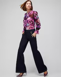 Long Sleeve Tie Neck Blouse | White House Black Market