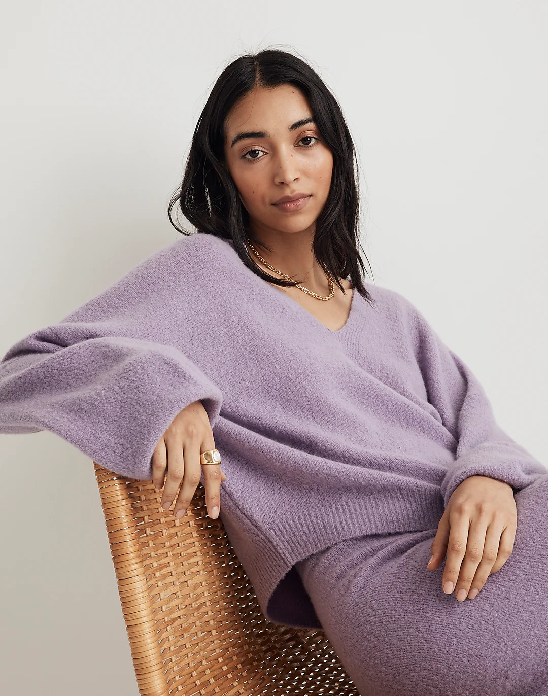 Madewell x Aimee Song Brushed V-Neck Sweater | Madewell