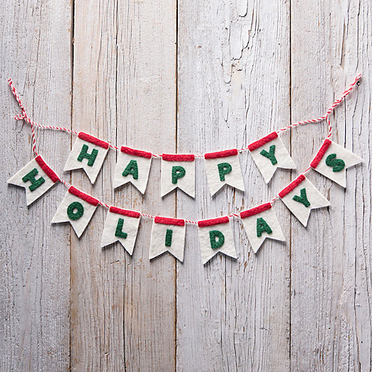 HAPPY HOLIDAYS Felt Garland | Terrain