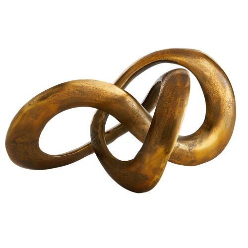Quinn Interlocked Aluminum Sculpture, Gold | One Kings Lane