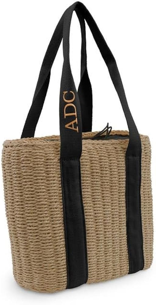Weddingstar Personalized Extra-Large Cotton Canvas Beach Bag with Hat Holder | Amazon (CA)