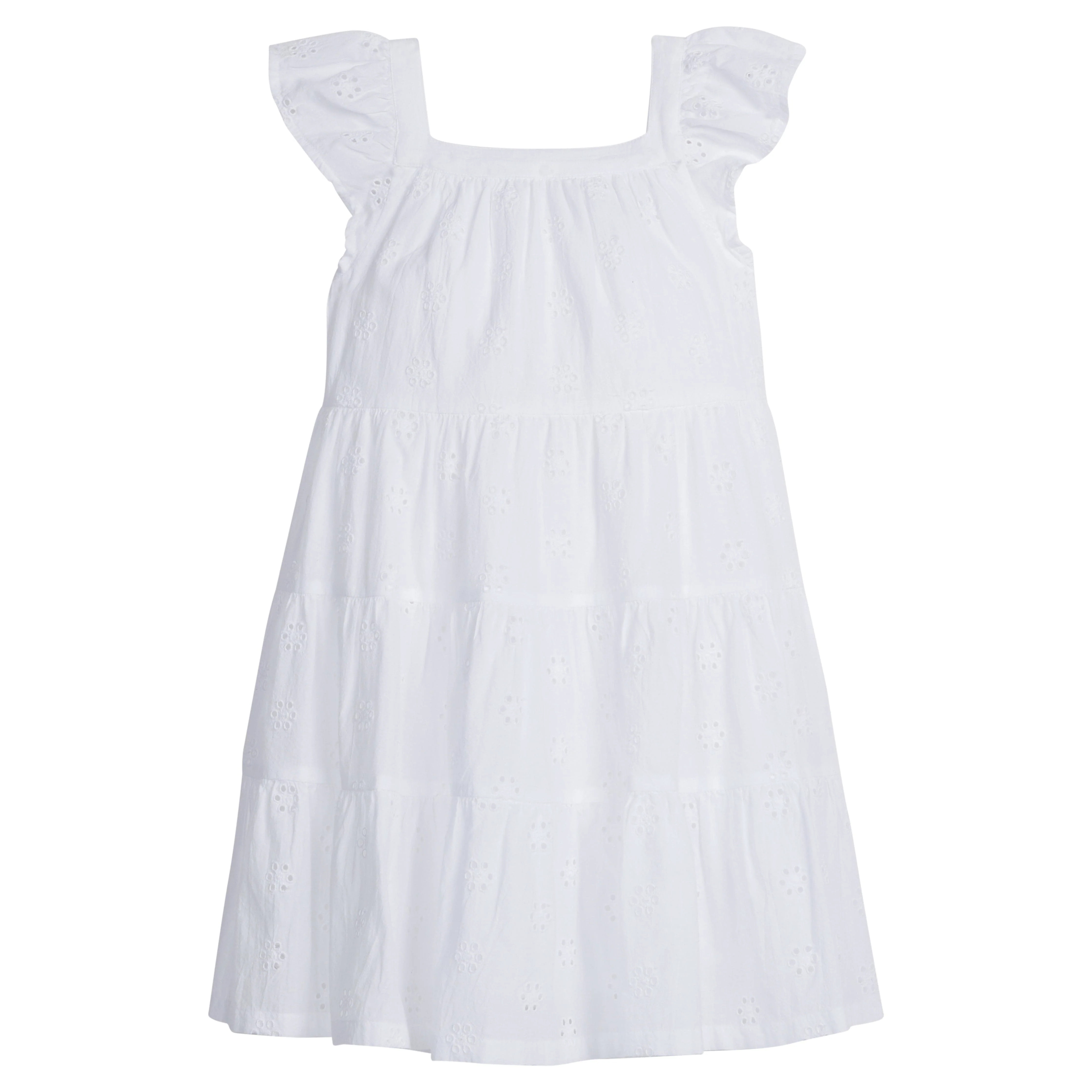 Girls Wilder Dress in White Eyelet | Little English | Little English