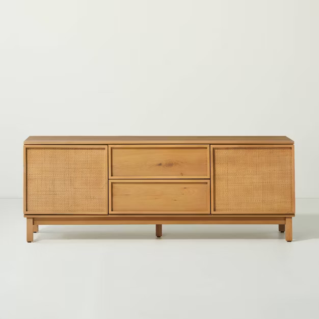 Wood & Cane Transitional Media Console - Hearth & Hand™ with Magnolia | Target