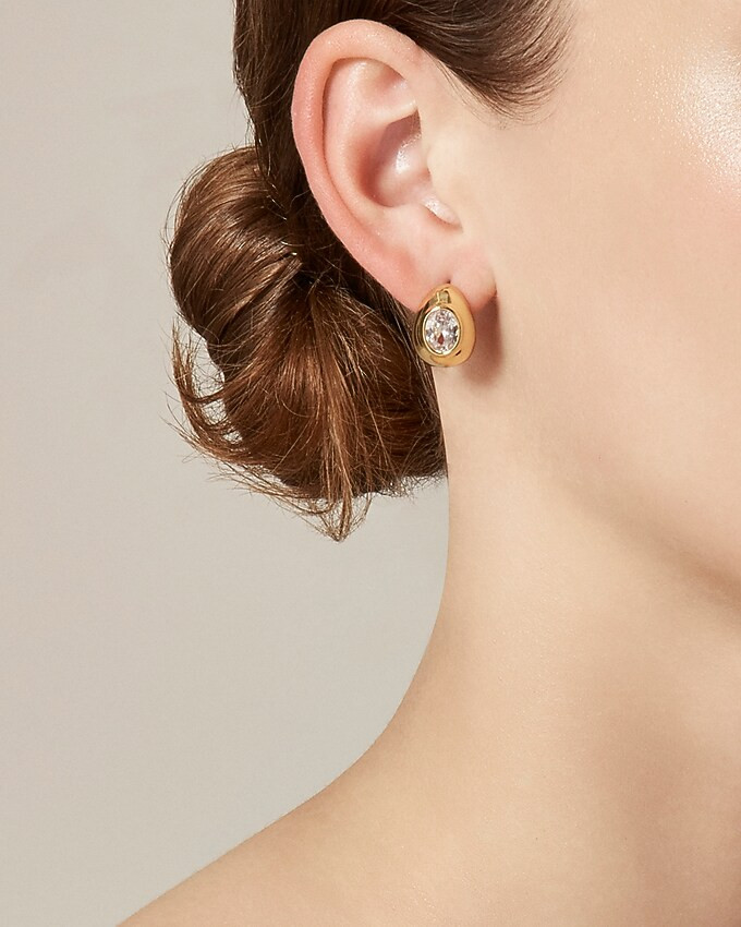 Crystal and enamel hoop earrings | J. Crew US