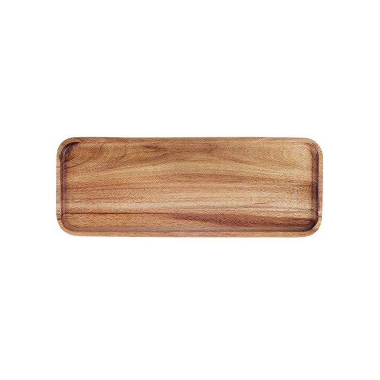 Acacia Wood Serving Tray Durable Dishwasher Safe Rectangular Party Plates Household Tableware | Walmart (US)